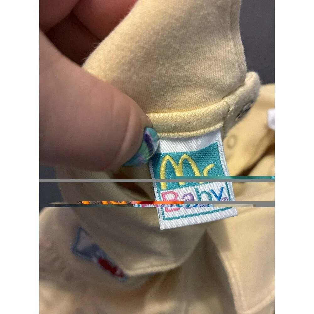 Vintage McBaby ABC Embroidered Baby Romper Yellow 3-6 Months Korea One Piece